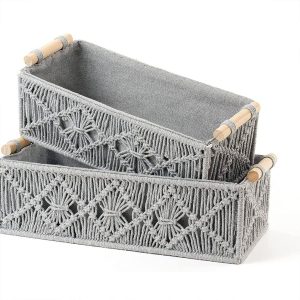 Handmade Set of 2 Macrame Storage Baskets