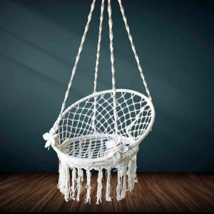 Bohemian Handmade Macrame Hammock Swing Chair by Velmora Living
